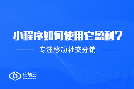 小程序如何使用它盈利？